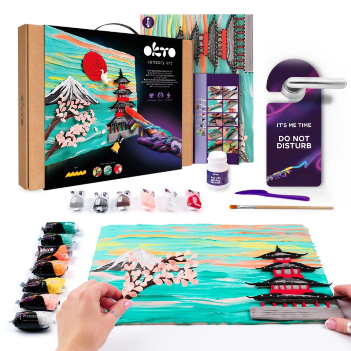 Set pictura senzoriala 3D cu argila usoara, Peisaj Japonez, 30x40 cm [2]