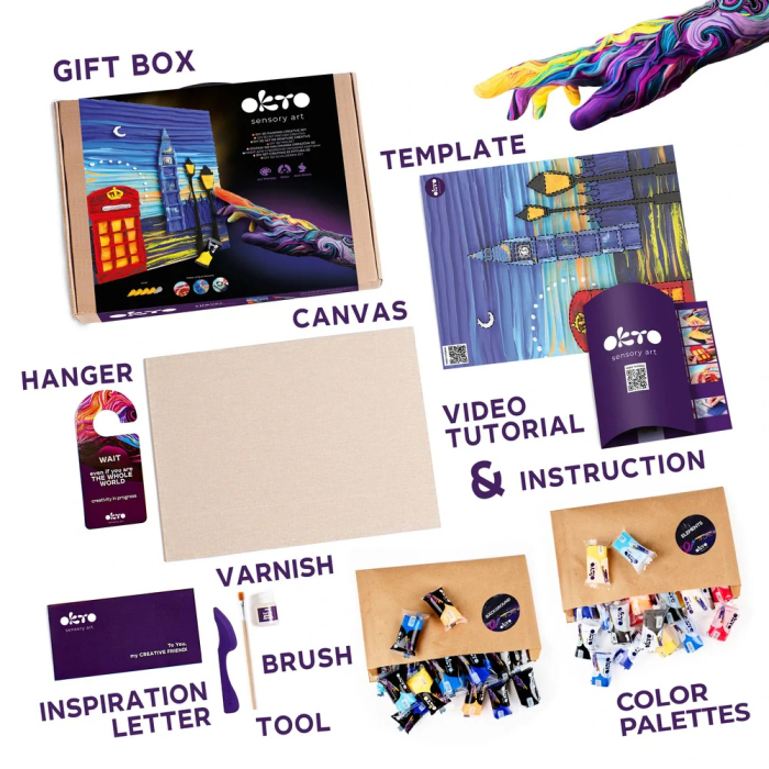 Set pictura senzoriala 3D cu argila usoara, Londra, 30x40 cm [2]