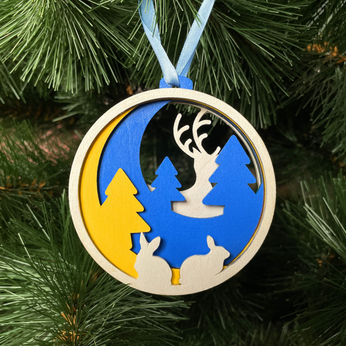 Puzzle 3D din lemn, cu acuarele, Tinutul iernii [3]