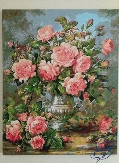Set pictura pe numere, cu sasiu, Buchet de trandafiri, 40x50 cm [4]