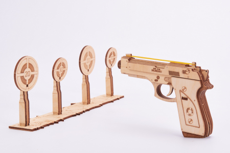 Puzzle 3D Mecanic, Pistol cu tinte, 65 piese [0]