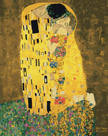 Set pictura pe numere, cu sasiu, Sarutul - Klimt, 50x65 cm [0]
