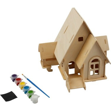 Puzzle 3D din lemn, Cabana, 20 piese [0]