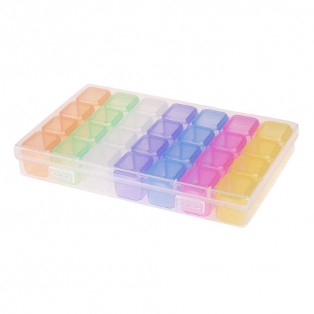 Accesorii pentru goblenurile cu diamante - Organizator multicolor pentru goblenuri cu diamante, 28 compartimente