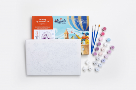 Set pictura pe numere , cu sasiu, Pisica curcubeu, 29,7x21 cm [2]