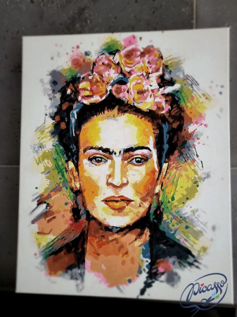 Set pictura pe numere, cu sasiu, Frida Kahlo - decupaj, 40x50 cm [1]