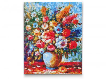 Set goblen cu diamante, cu sasiu, Buchet de vara, 40x50 cm [0]