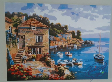 Set pictura pe numere, cu sasiu, Veranda spre mare, 30x40 cm [1]
