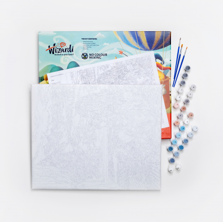 Set pictura pe numere, cu sasiu, Golf cu flori, 40x50 cm [1]