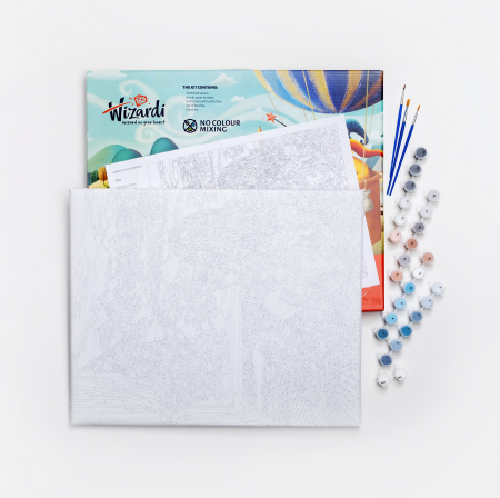 Set pictura pe numere, cu sasiu, Buchet alpin, 40x50 cm [1]