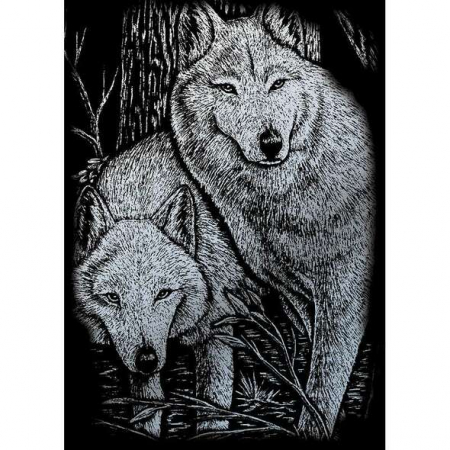 Set gravura folie argintie, La vanatoare, A5 [0]