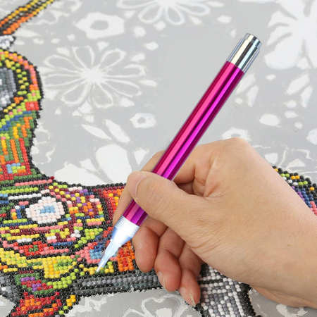 Stilou roz LED aplicare goblen cu diamante [4]