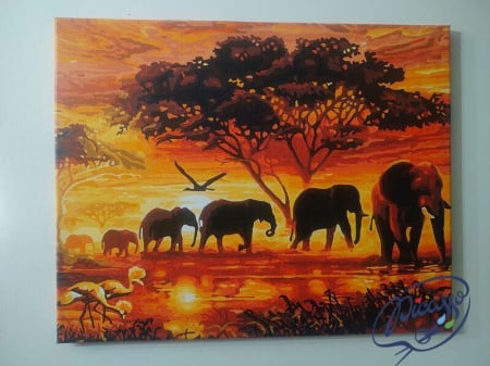 Set pictura pe numere, cu sasiu, Spiritul Africii, 40x50 cm [1]