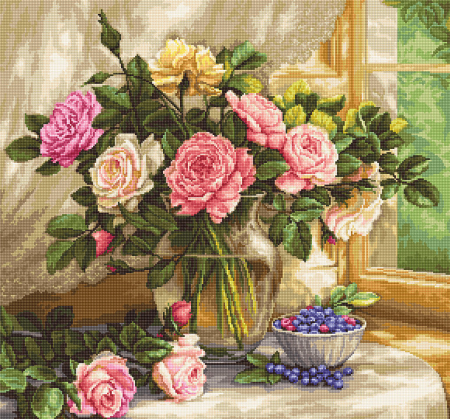 Ac & Ata - Set goblen, Natura moarta cu afine, 29x27 cm
