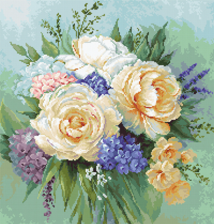 Ac & Ata - Set goblen, Buchet floral, 21x22 cm