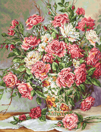 Ac & Ata - Set goblen de cusut, cu diagrama, Buchet pentru printesa, 23x30 cm