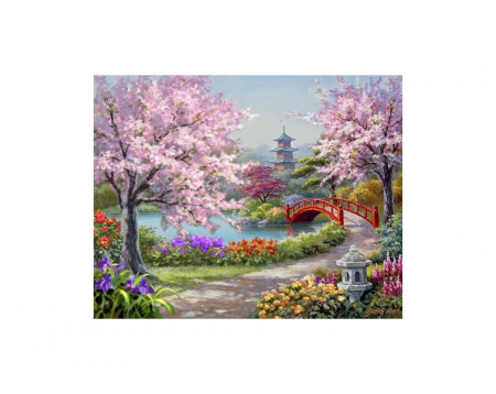 Set goblen cu diamante, fara sasiu, Gradina Japoneza, 48x38cm [0]