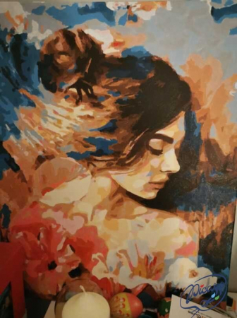 Set pictura pe numere, cu sasiu, Portret in culori difuze, 40x50 cm [1]