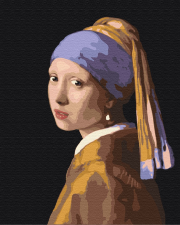 Set pictura pe numere, cu sasiu, Fata cu cercel de perla - Vermeer, 40x50 [0]