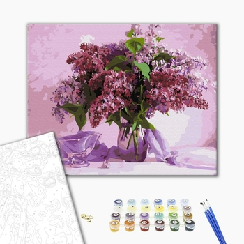 Set pictura pe numere, cu sasiu, Liliac, 40x50 cm [1]