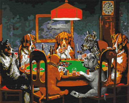 Set pictura pe numere, cu sasiu, Poker, 40x50 cm [0]