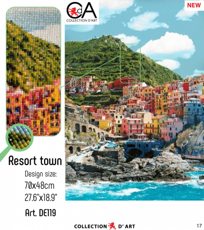 Set goblen cu diamante, fara sasiu, Oras de Vacanta, 70x48cm [1]