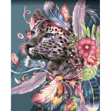 Set pictura pe numere, cu sasiu, Art jaguar, 40x50 cm [0]