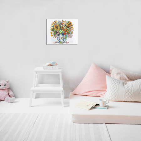 Set goblen cu diamante, cu sasiu, Flori de camp [1]