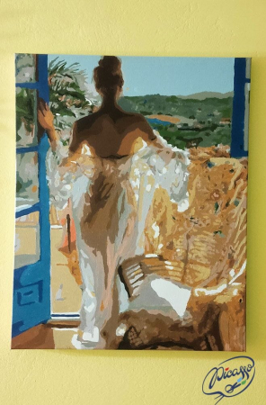 Set pictura pe numere, cu sasiu, Dimineata perfecta, 40x50 cm [1]