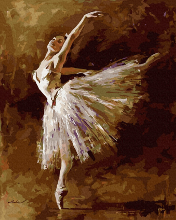 Set pictura pe numere, cu sasiu, Prim balerina, 40x50 cm [0]