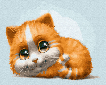 Set pictura pe numere, cu sasiu, Pisica tarcata, 40x50 cm [0]