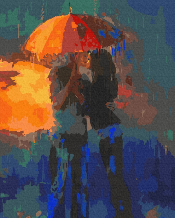 Set pictura pe numere, cu sasiu, Culorile ploii, 40x50 cm [0]