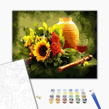 Set pictura pe numere, cu sasiu, Buchet de miere, 40x50 cm [1]