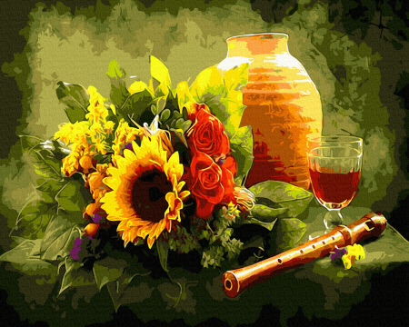 Set pictura pe numere, cu sasiu, Buchet de miere, 40x50 cm [0]