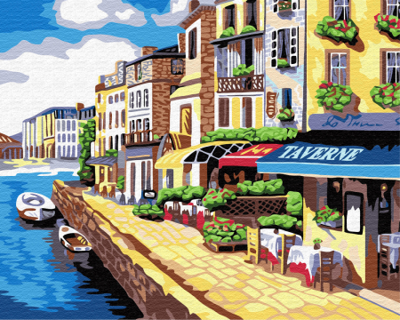 Set pictura pe numere, cu sasiu, Punct de imbarcare, 40x50 cm [0]