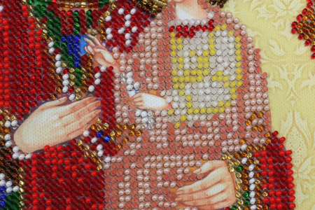 Set broderie cu margele cusute, Maica si pruncul, 16 culori [3]