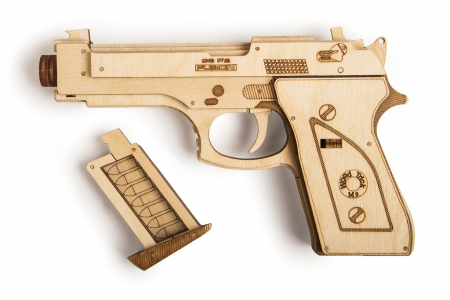 Puzzle 3D Mecanic, Pistol cu tinte, 65 piese [3]