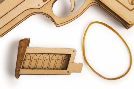 Puzzle 3D Mecanic, Pistol cu tinte, 65 piese [7]