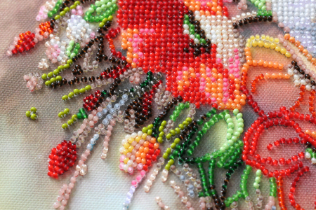Set broderie cu margele cusute, Flori delicate, 27 culori [2]