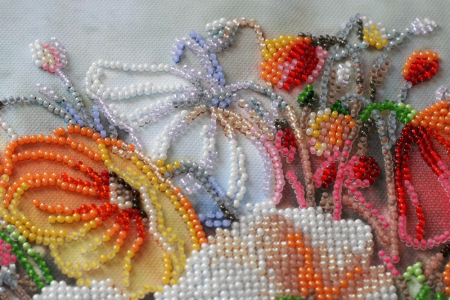 Set broderie cu margele cusute, Flori delicate, 27 culori [4]