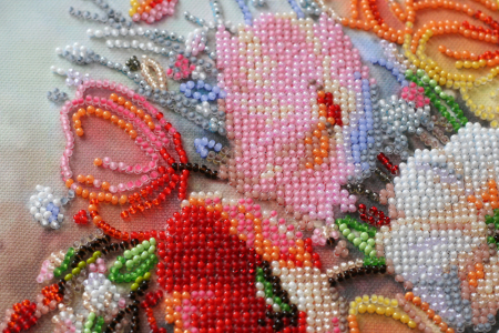 Set broderie cu margele cusute, Flori delicate, 27 culori [5]
