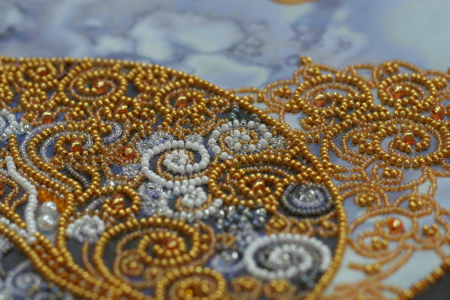 Set broderie cu margele cusute, Pisica lunii, 15 culori [3]