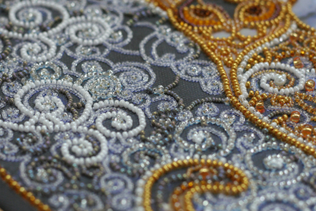 Set broderie cu margele cusute, Pisica lunii, 15 culori [4]