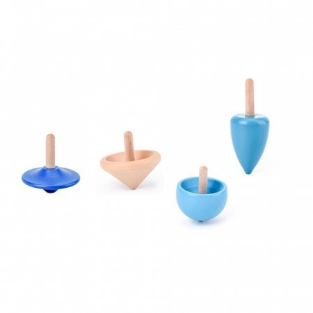 Set 4 titirezi din lemn in cutie metalica [0]