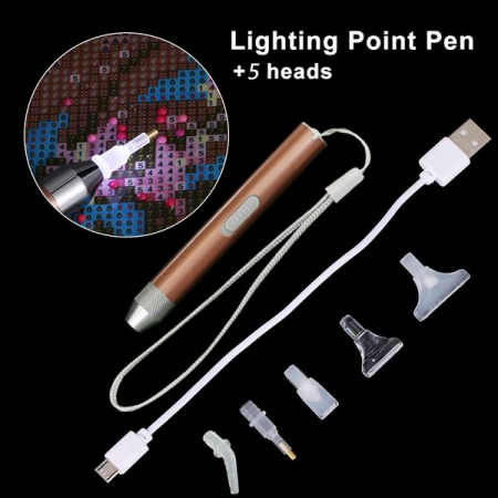 Kit USB stilou LED aplicare goblen diamante, 5 capete [6]