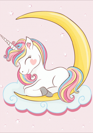 Set goblen cu diamante, cu sasiu, Pui de unicorn visator, 20x30 cm [0]