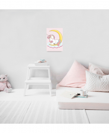 Set goblen cu diamante, cu sasiu, Pui de unicorn visator, 20x30 cm [4]