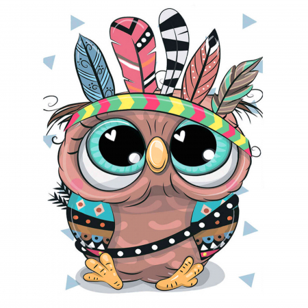 Set goblen cu diamante, cu sasiu, Bufnita indiana, 20x30 cm [0]