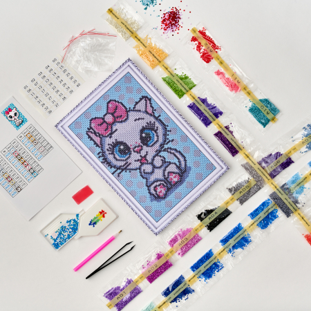 Goblen cu diamante, Pisicuta Dragalasa, 20x30 cm [1]