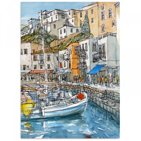 Goblen cu diamante, cu sasiu, Port in Oras, 40x50 cm [0]